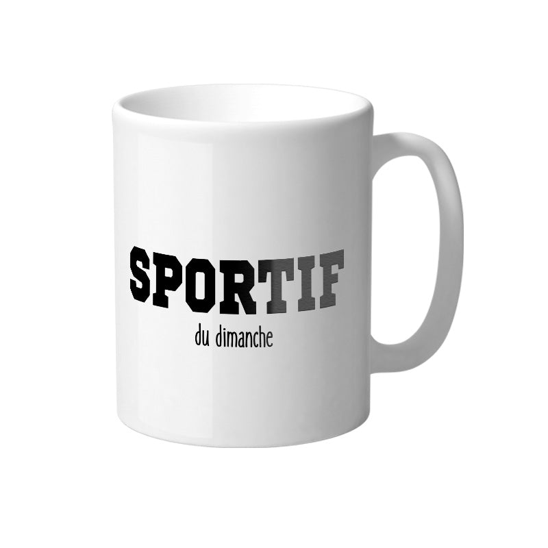 Mug blanc avec des designs colorés et humoristiques