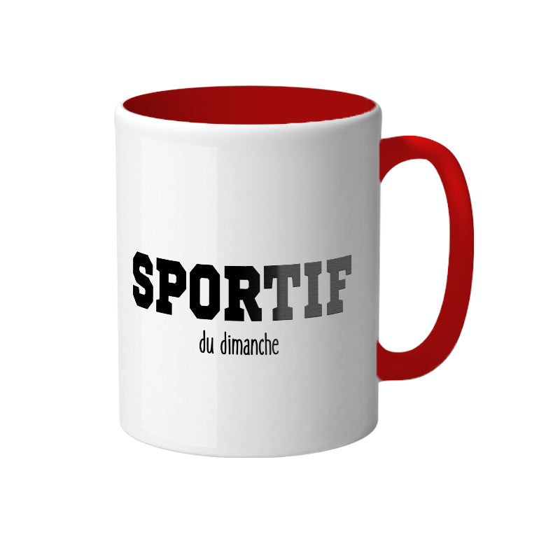 Mug blanc en céramique avec intérieur de couleur rouge Secret Santa