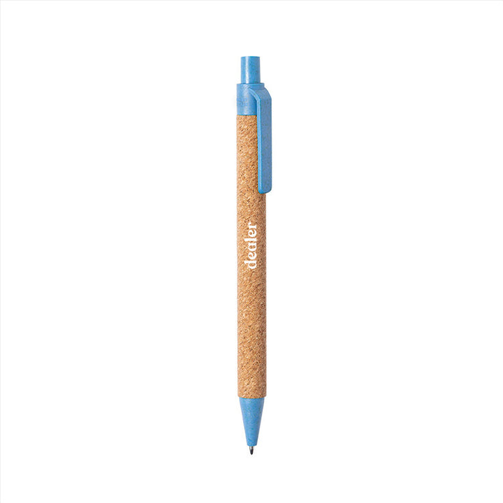 stylo en liège bleu personnalisable