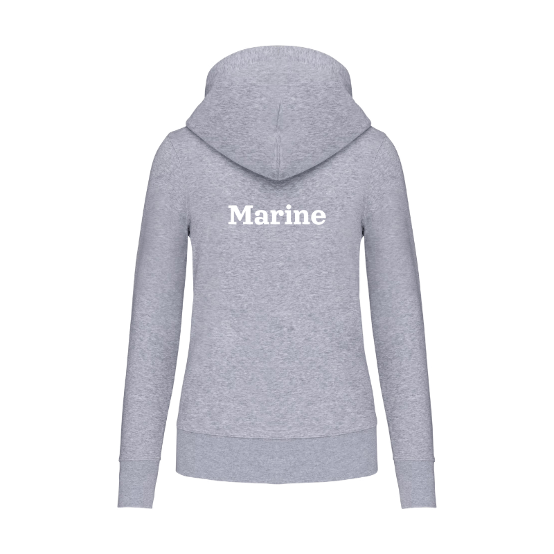 Sweat gris pour femme a personnaliser de dos
