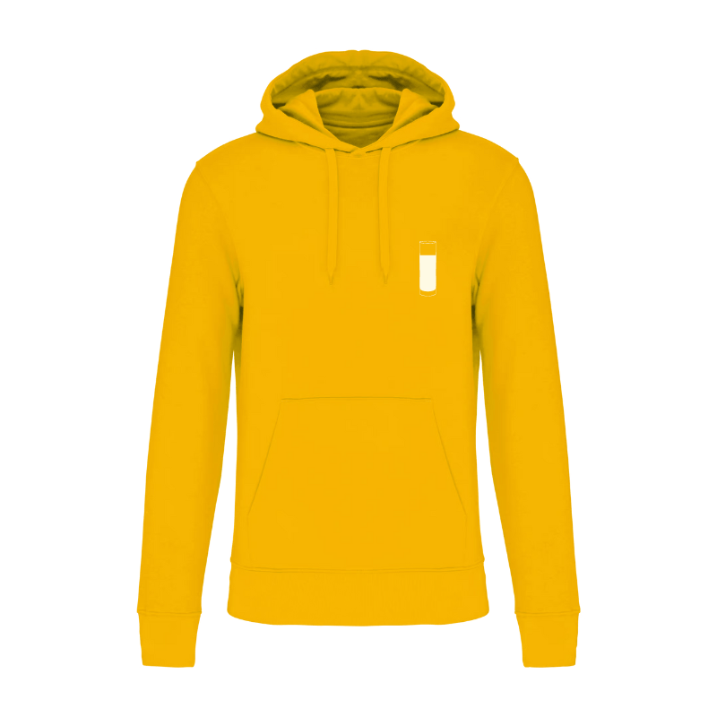 Sweat jaune personnalisé à l'avant côté coeur