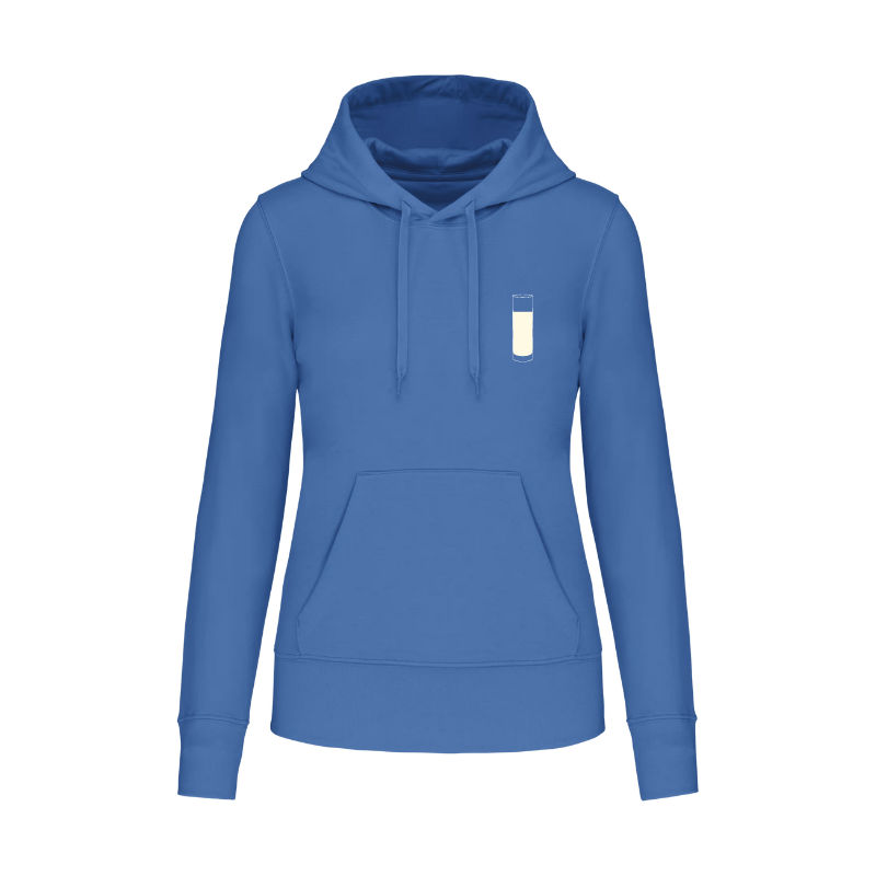 sweat bleu coupe femme à imprimer au niveau du coeur