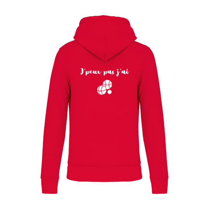 Personnalisation sweat dos rouge pour amateurs de pétanque