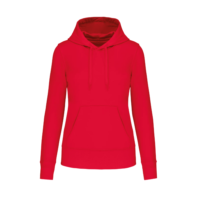 Sweat rouge coupe femme en coton personnalisable