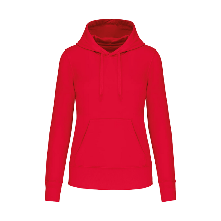 Sweat rouge coupe femme en coton personnalisable