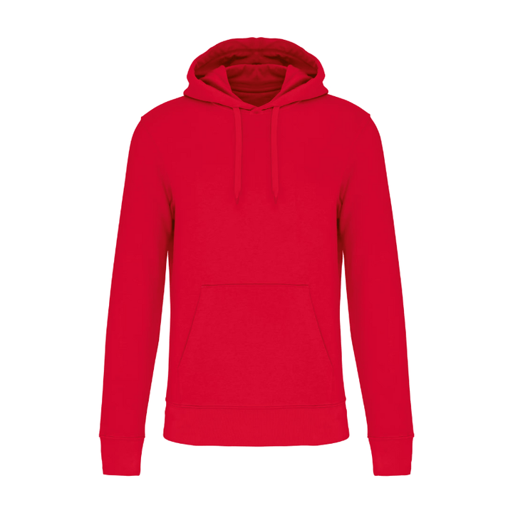 Sweat rouge à capuche et poche kangourou 