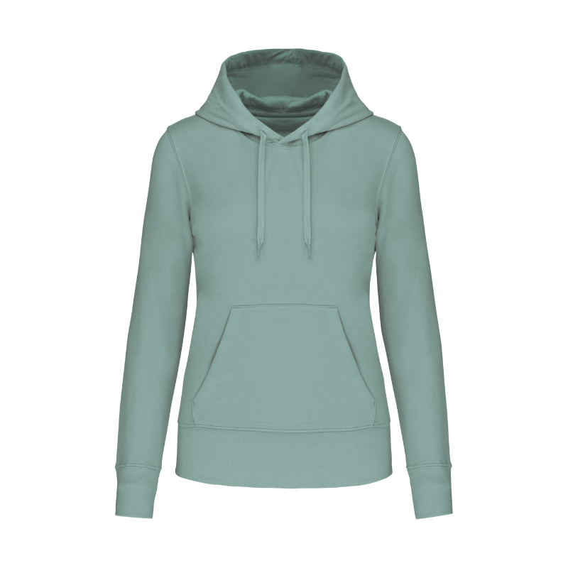 Sweat à capuche vert pastel coupe femme