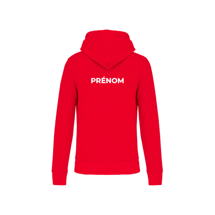 Dos du sweat-shirt à capuche JS Douvres pour homme avec prénom