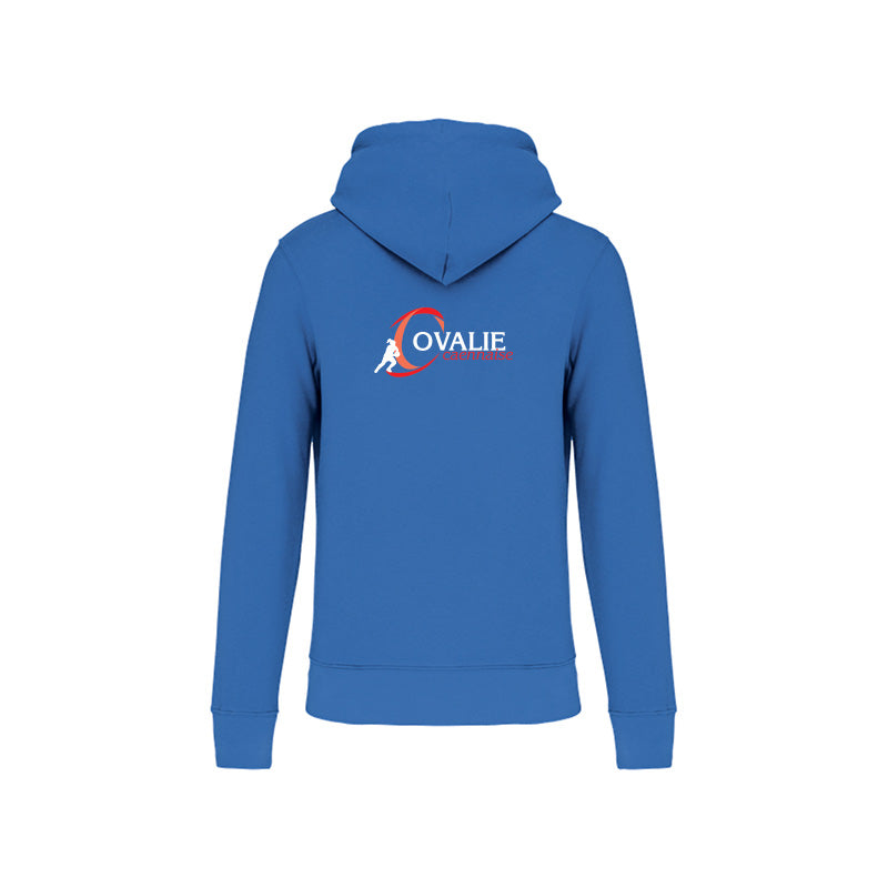 Dos du sweat-shirt à capuche Ovalie pour homme avec logo