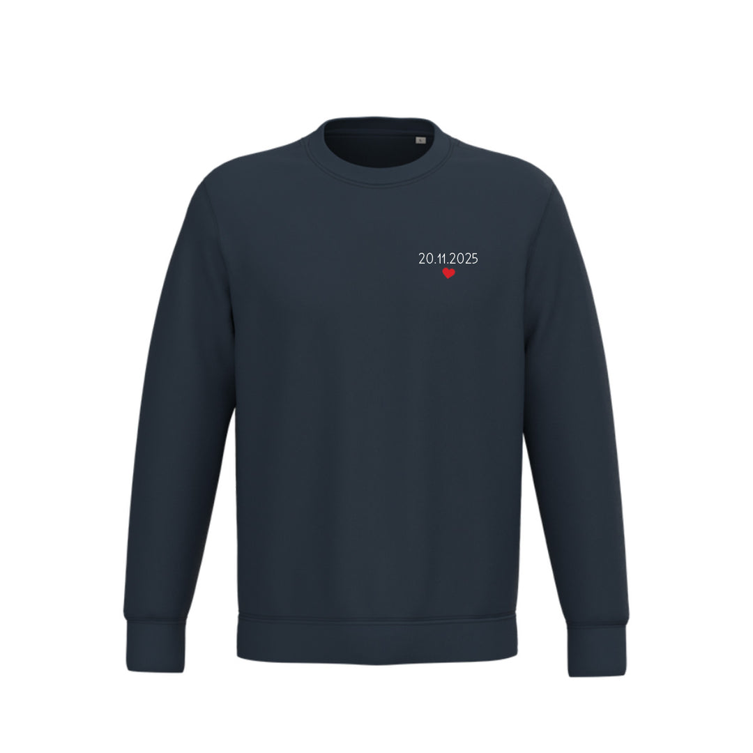 Sweat-shirt semi-personnalisé avec date brodée