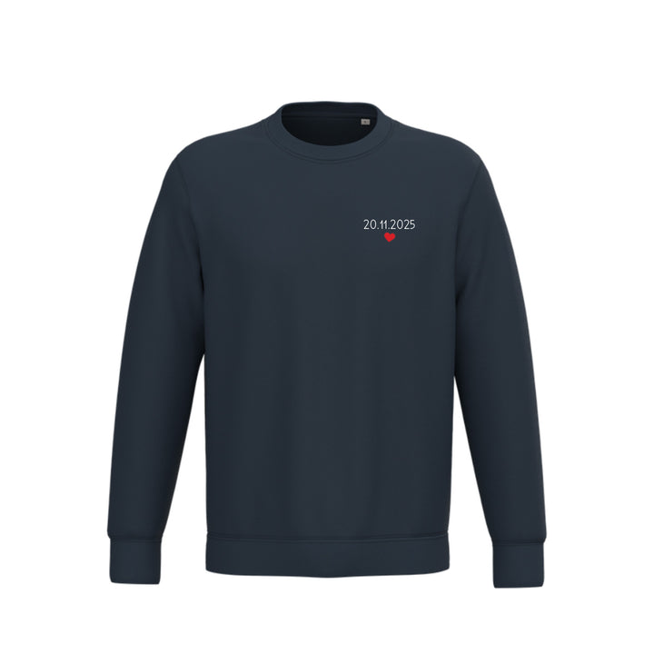 Sweat-shirt semi-personnalisé avec date brodée