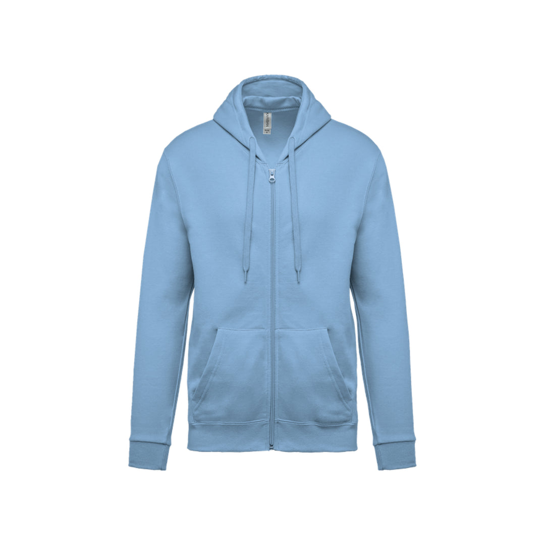 Sweat-shirt zippé unisexe bleu ciel
