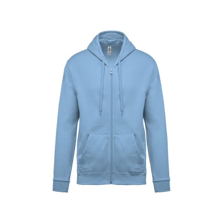 Sweat-shirt zippé unisexe bleu ciel