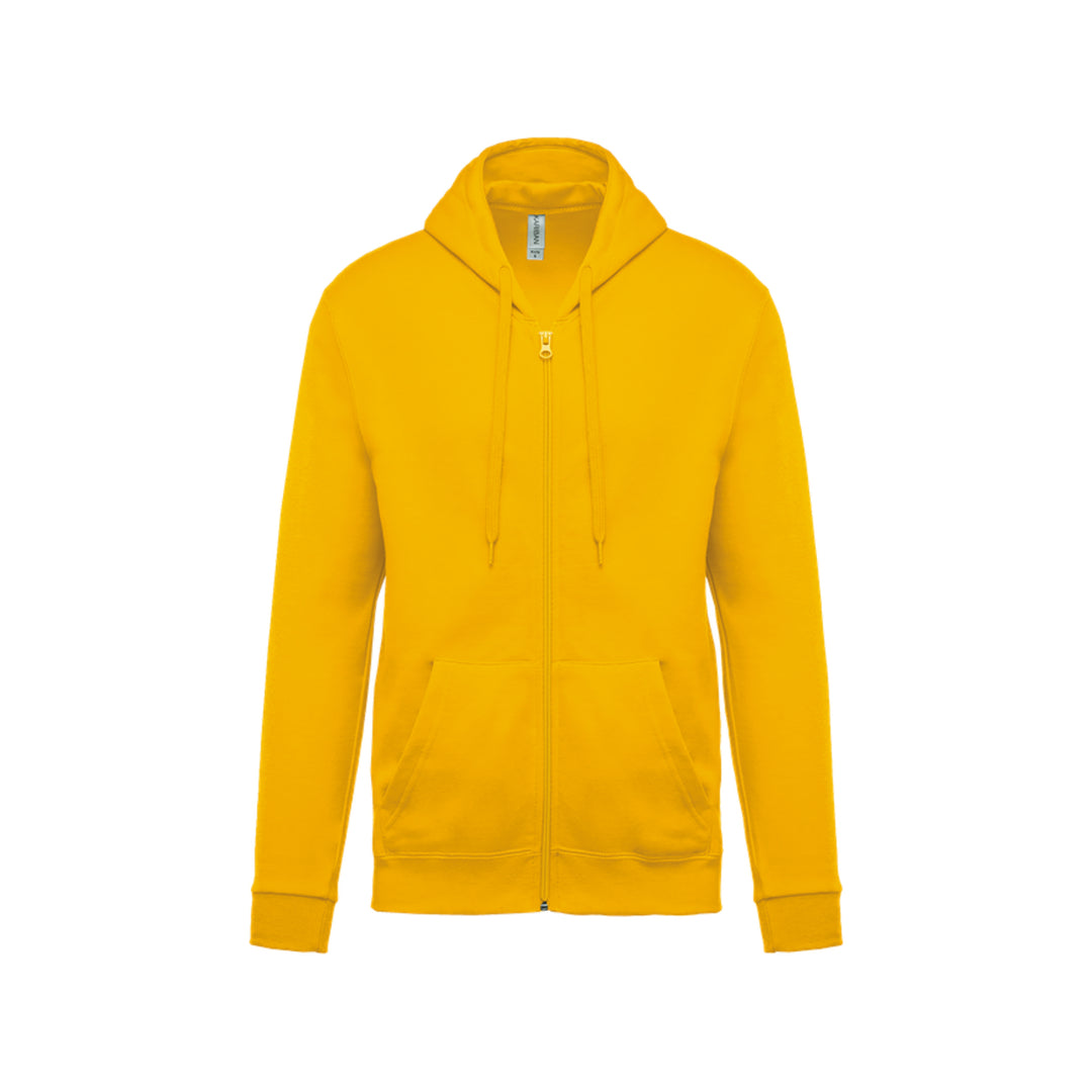 Sweat-shirt zippé unisexe jaune moutarde