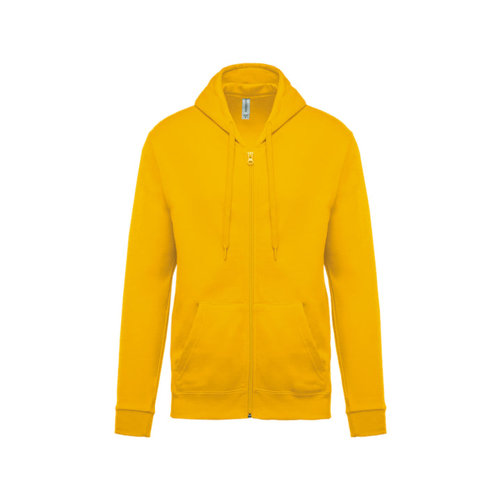 Sweat-shirt zippé unisexe jaune moutarde
