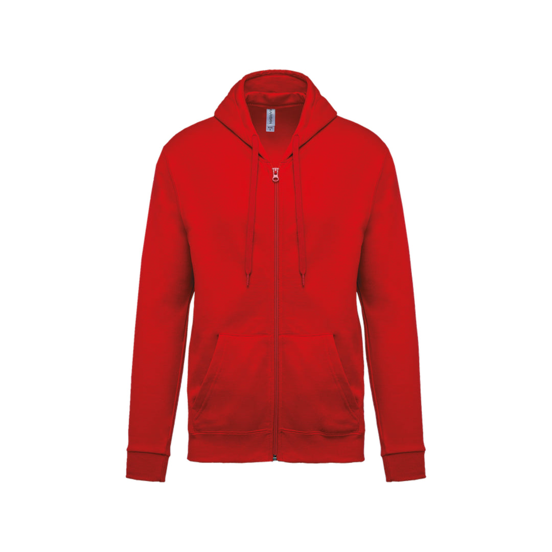 Sweat-shirt zippé unisexe rouge