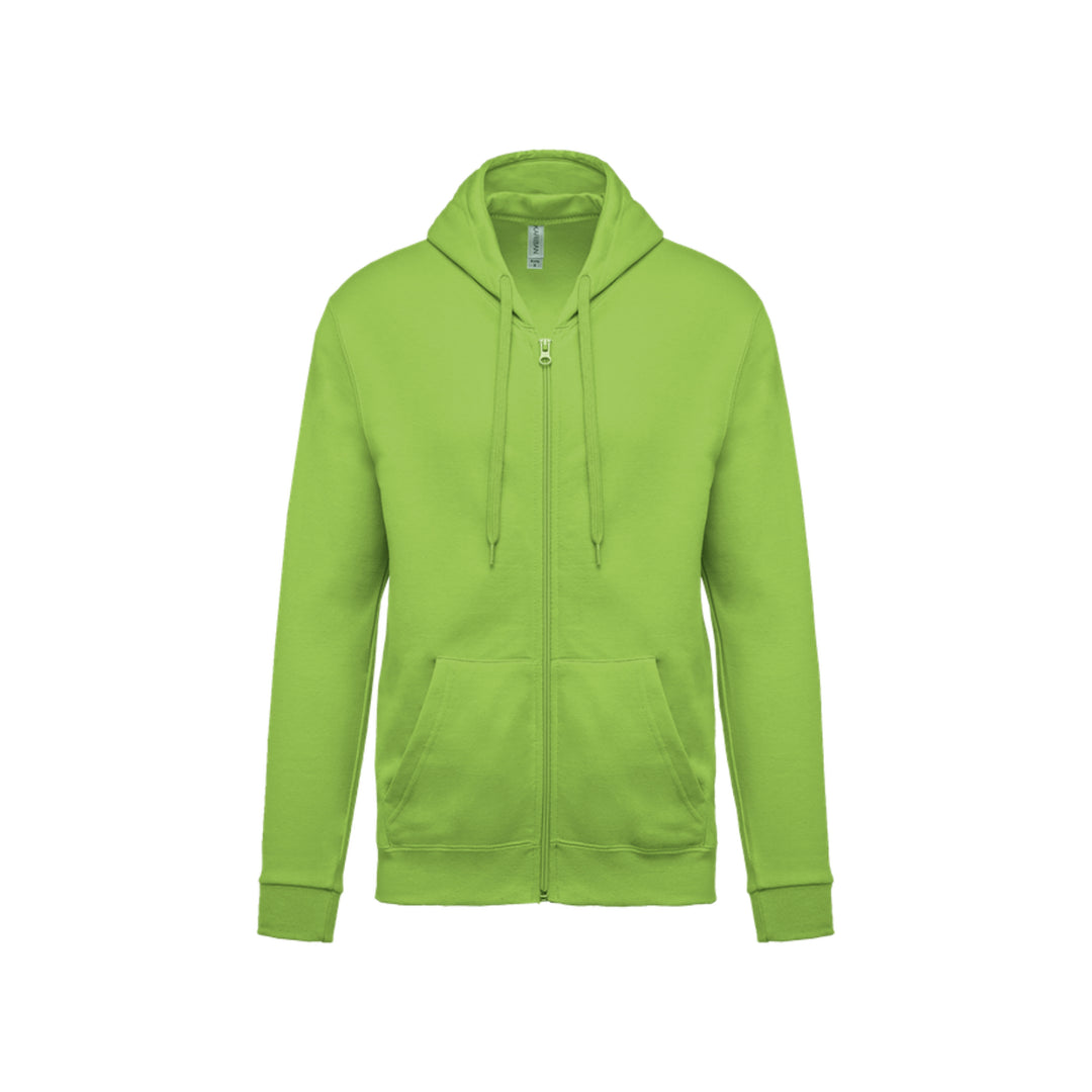 Sweat-shirt zippé unisexe vert citron