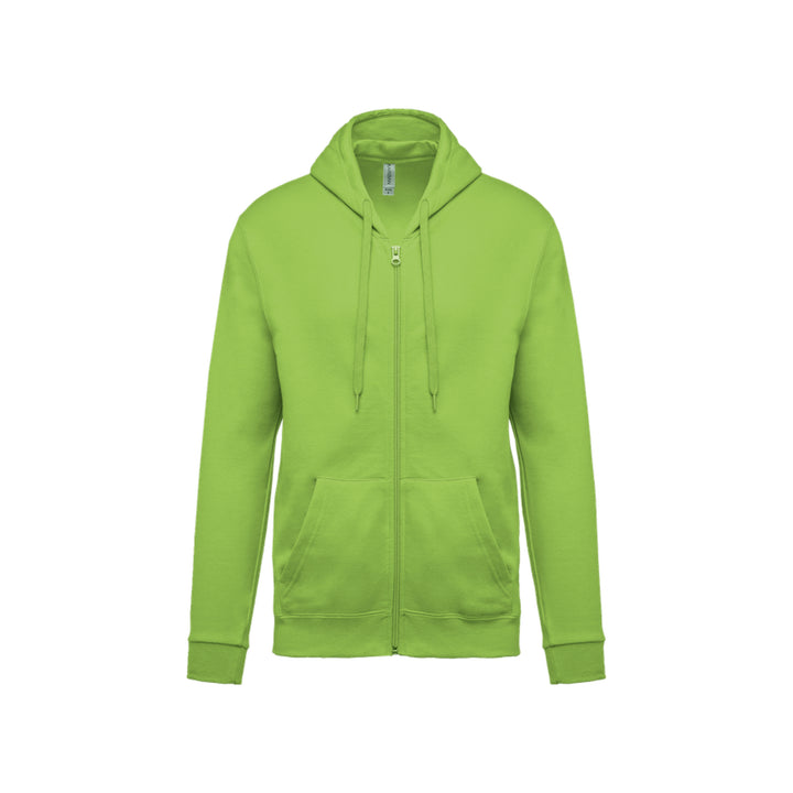 Sweat-shirt zippé unisexe vert citron