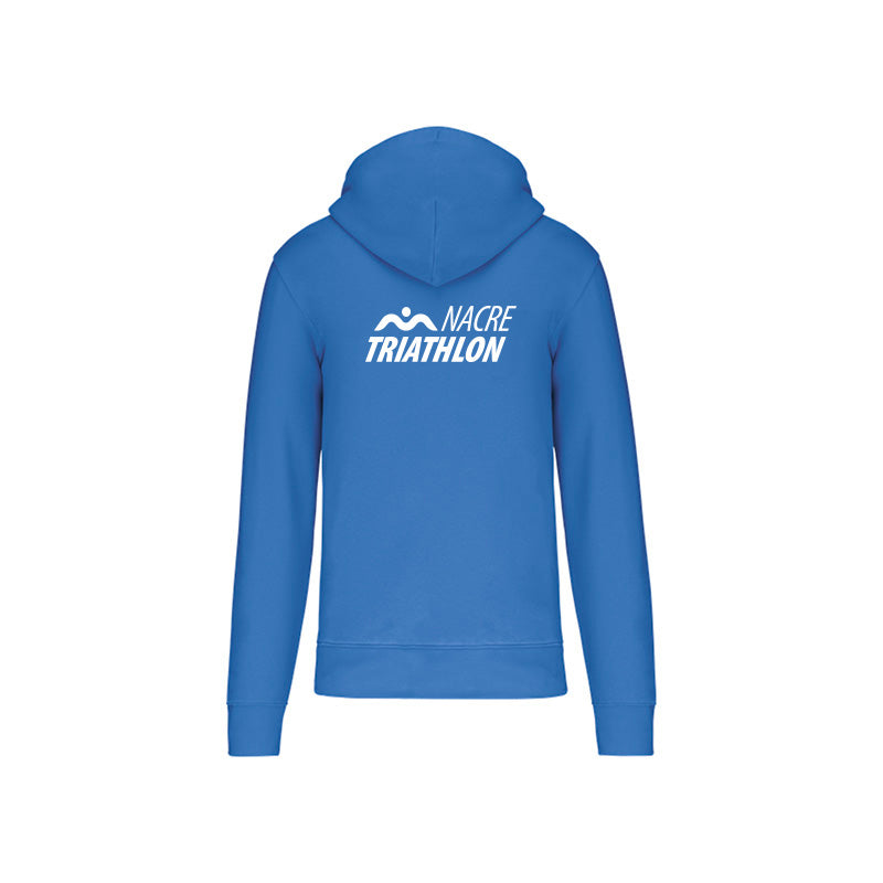 Dos du sweat-shirt zippé Nacre Triathlon pour femme avec logo