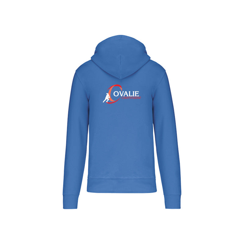 Dos du sweat-shirt zippé Ovalie pour homme avec logo