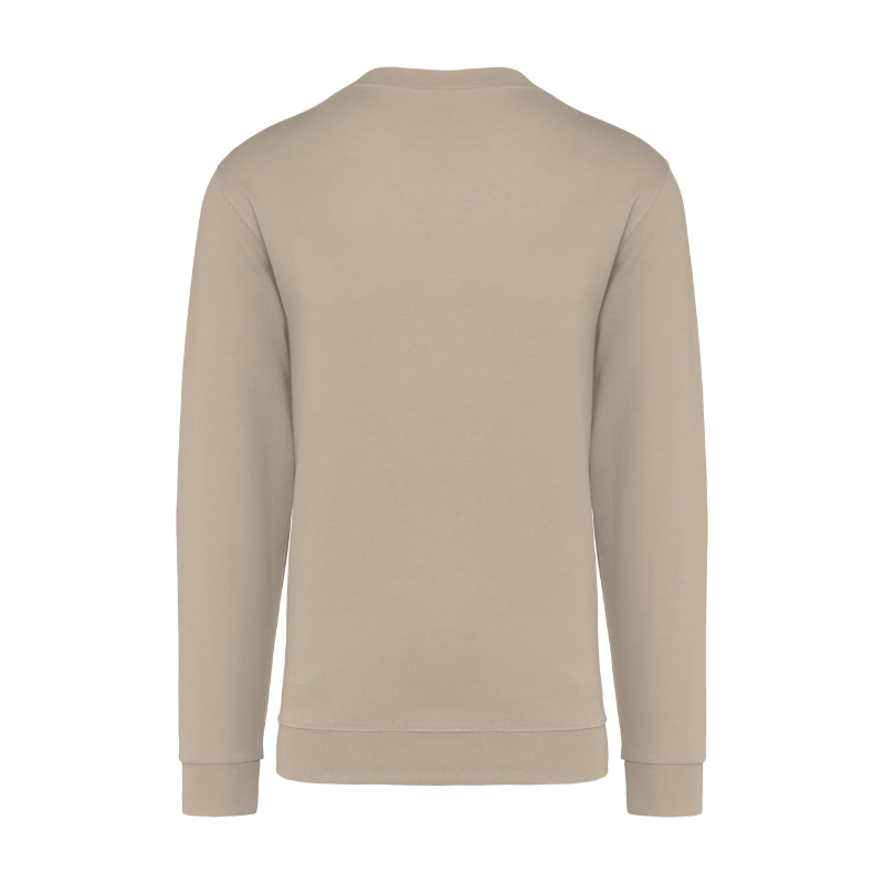 Sweat beige clair couleur sable à personnaliser dans le dos en flocage ou sérigraphie