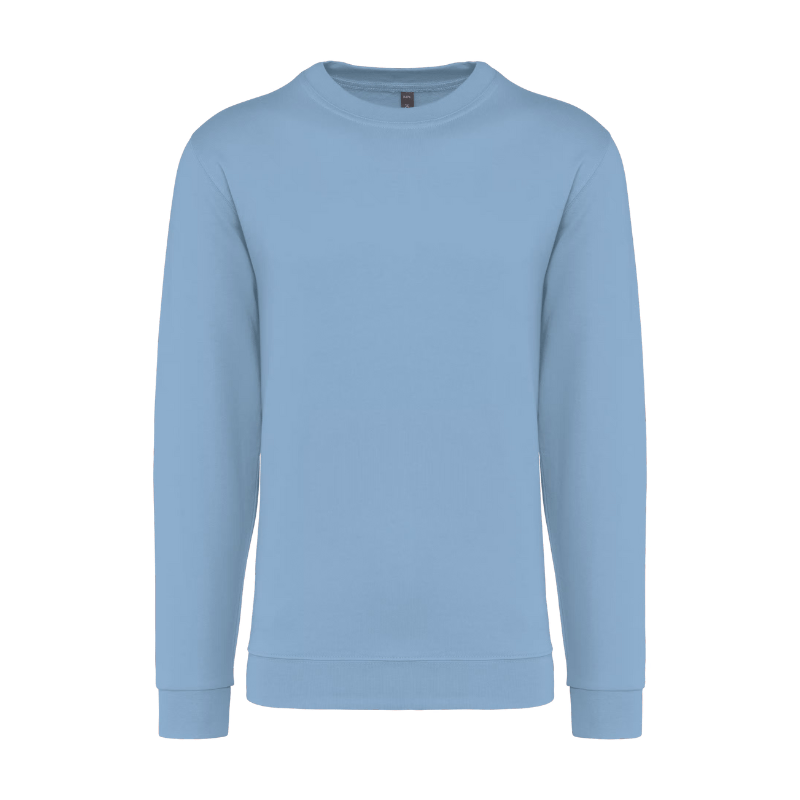 Sweat coton col rond bleu ciel à personnaliser