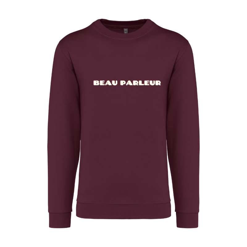 Sweater à manches longues bordeaux Personnalisé beau parleur idée cadeau