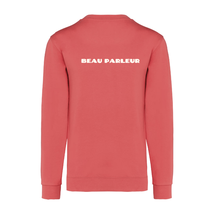 Dos sweat beau parleur couleur corail rose impression sérigraphie pour professionnels et particuliers