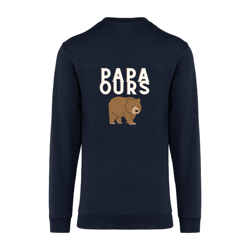 Sweat col rond sans capuche personnalisé papa ours