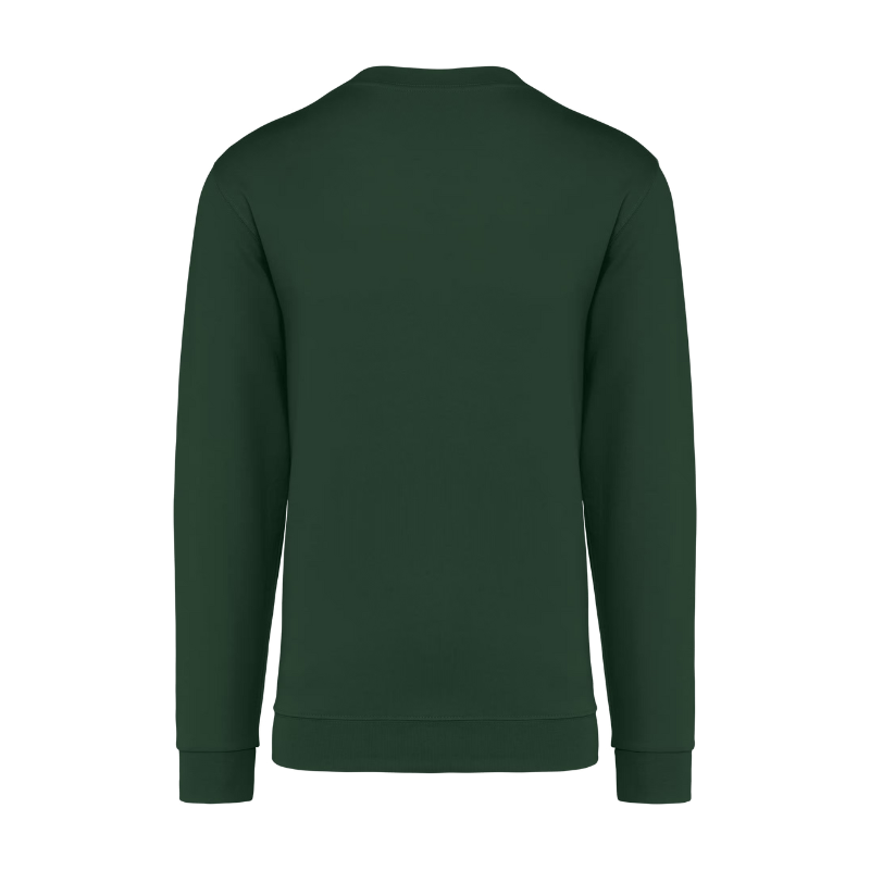 Pull en coton vert à anches longues idéal personnalisation dans le dos 