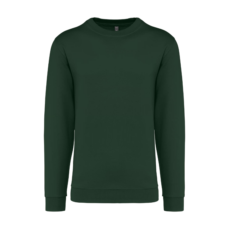 Sweat vert forêt personnalisable dos poitrine coeur et manche