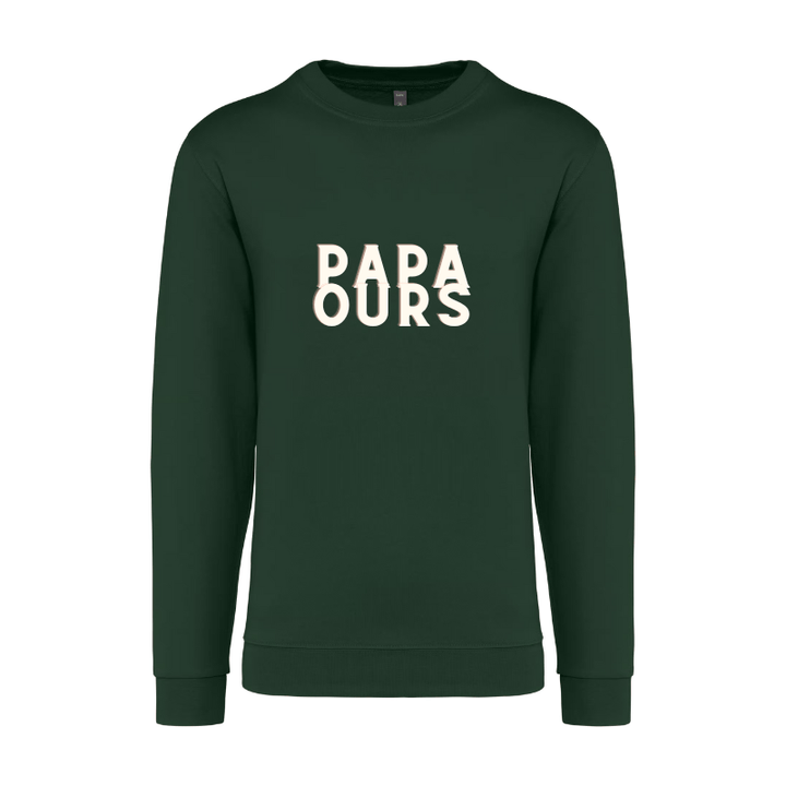 Personnalisation sweater vert foncé idéal cadeau jeune papa