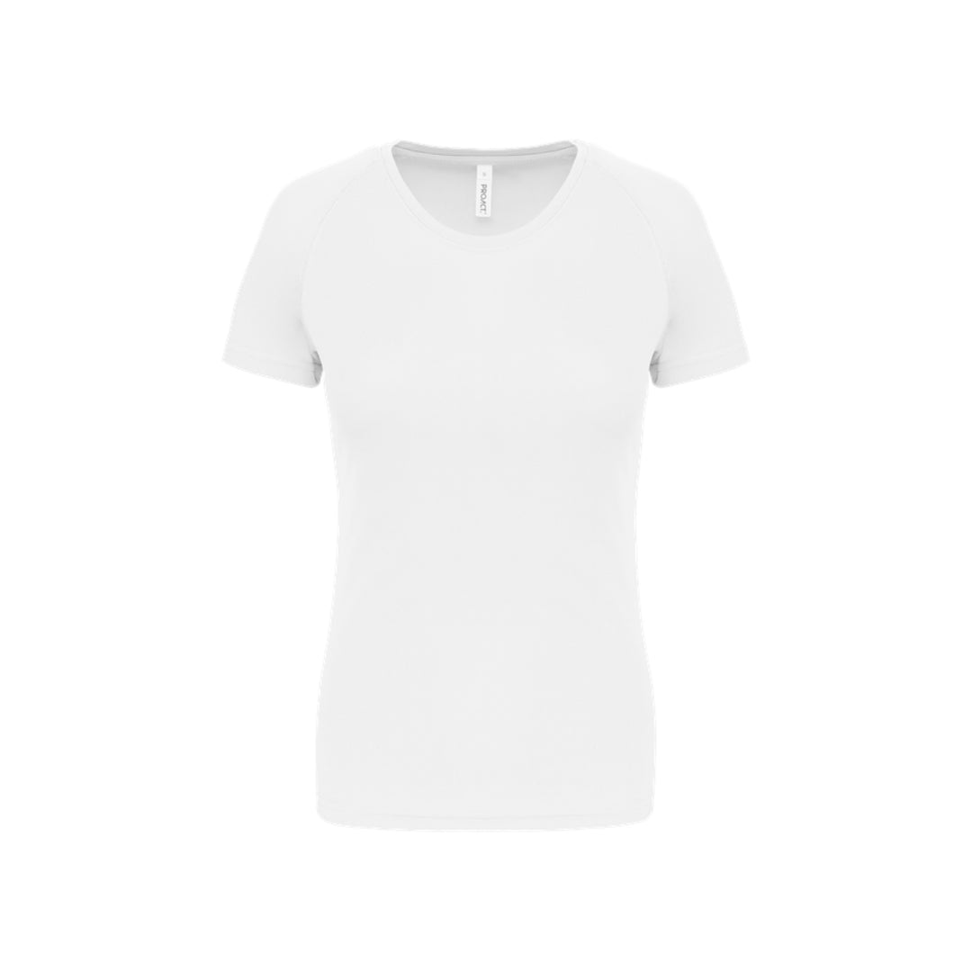 T-shirt de sport à manches courtes personnalisable pour femme blanc