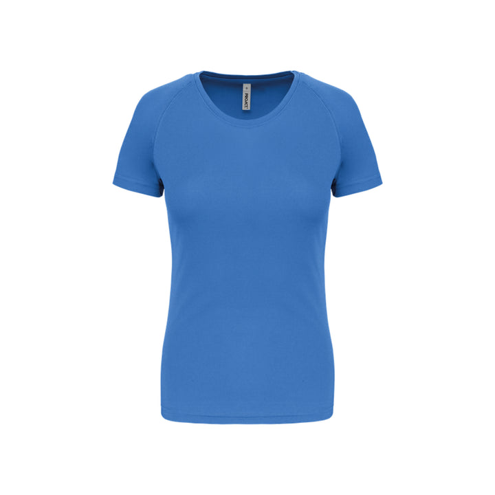 T-shirt de sport à manches courtes personnalisable pour femme bleu ciel