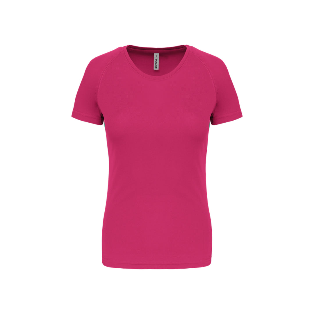 T-shirt de sport à manches courtes personnalisable pour femme fuschia