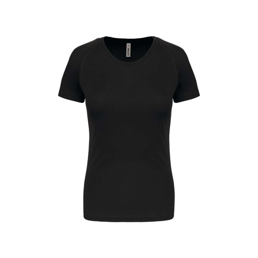 T-shirt de sport à manches courtes personnalisable pour femme noir