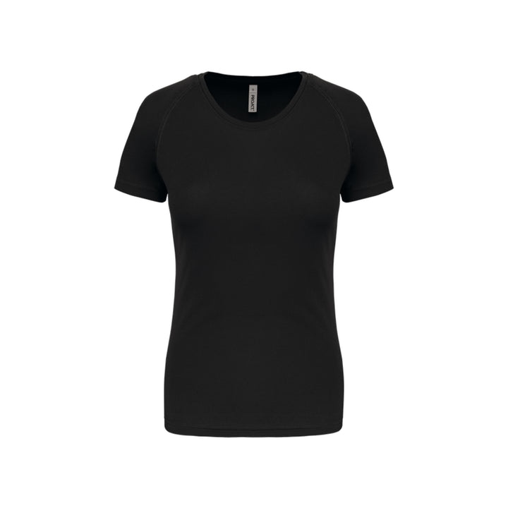 T-shirt de sport à manches courtes personnalisable pour femme noir