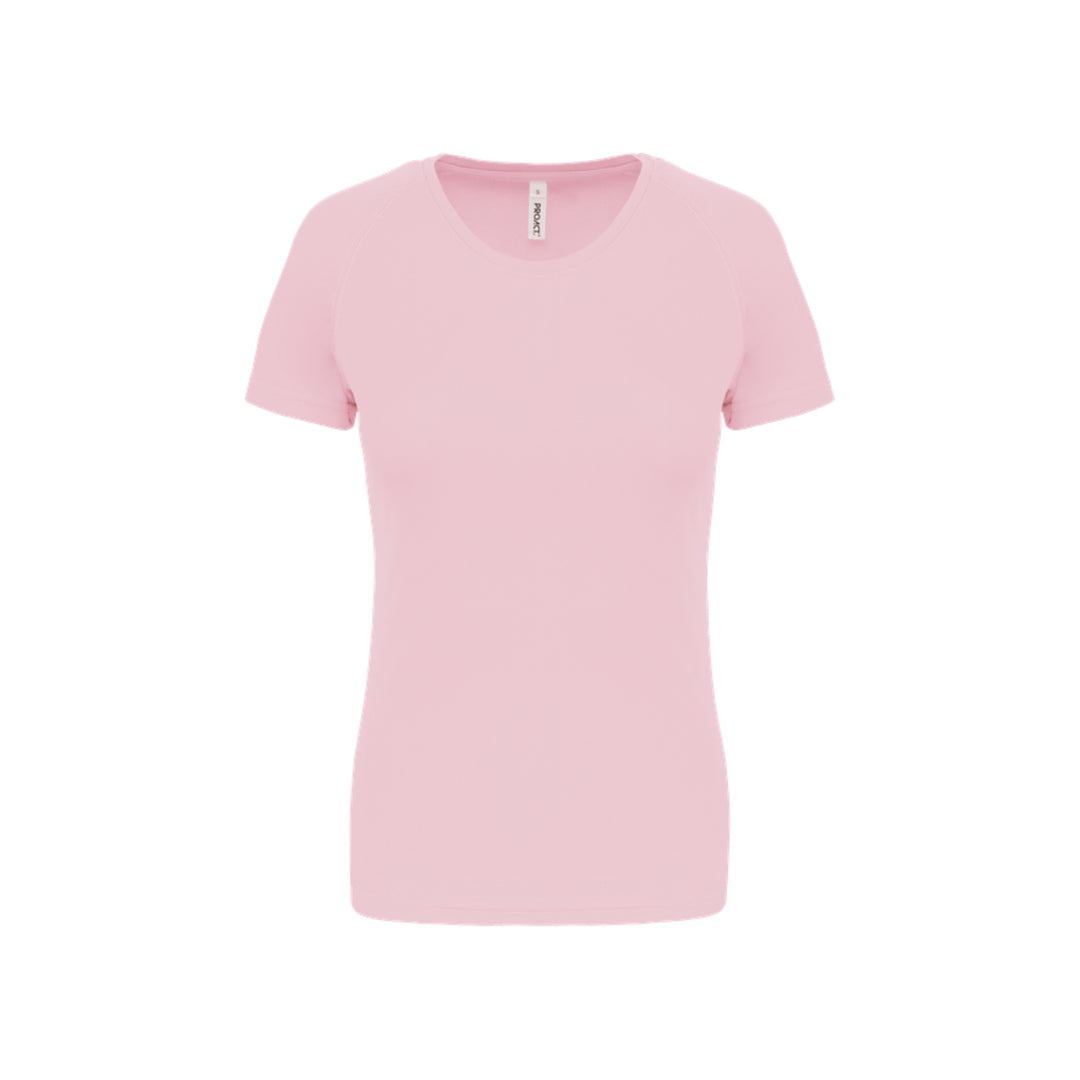 T-shirt de sport à manches courtes personnalisable pour femme rose