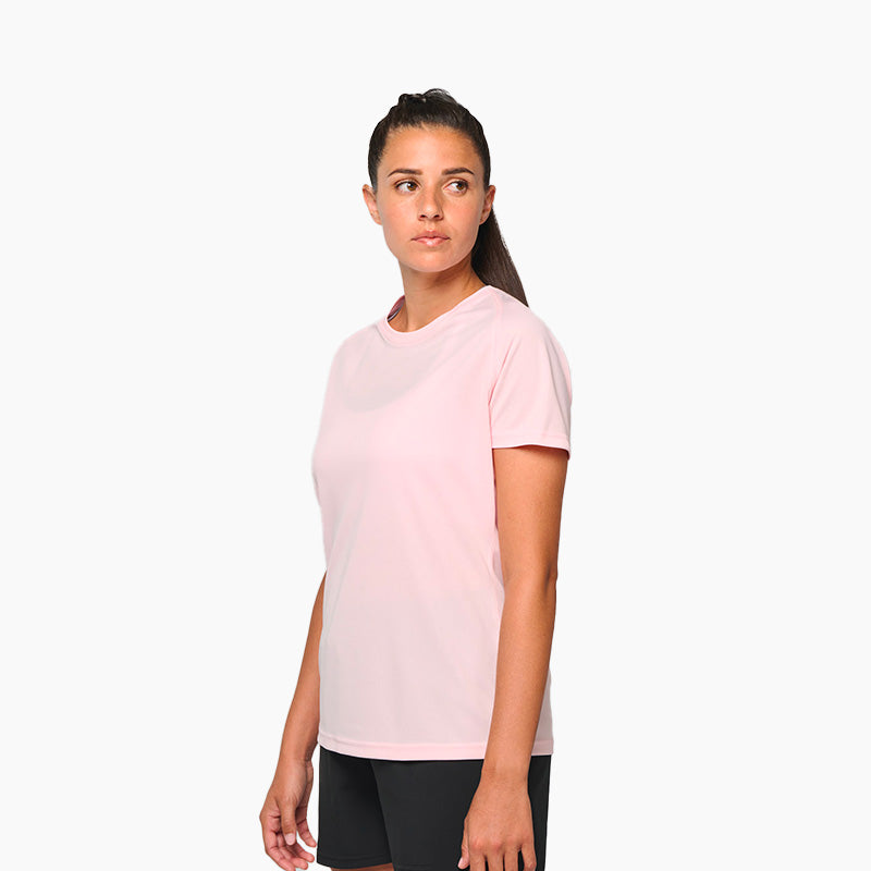 T-shirt de sport à manches courtes personnalisable pour femme