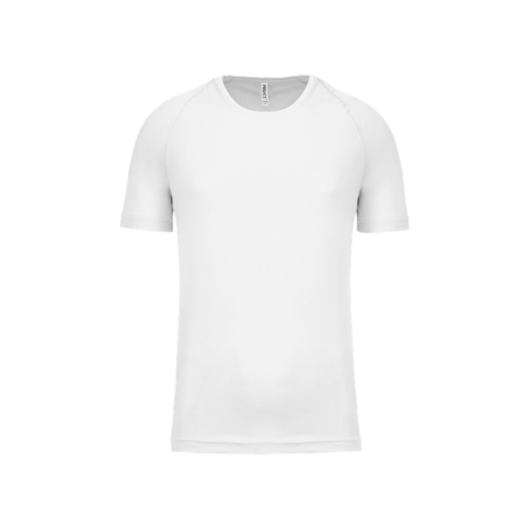 T-shirt de sport à manches courtes personnalisable pour homme blanc