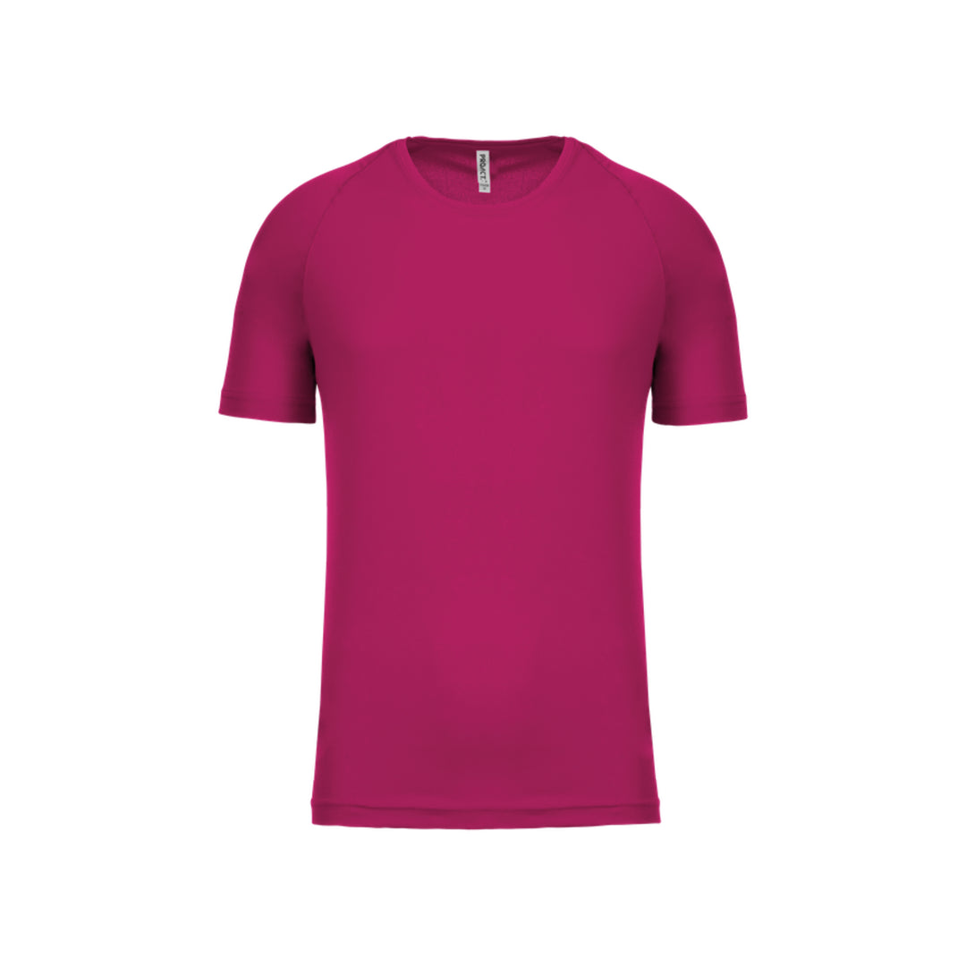 T-shirt de sport à manches courtes personnalisable pour homme fuschia
