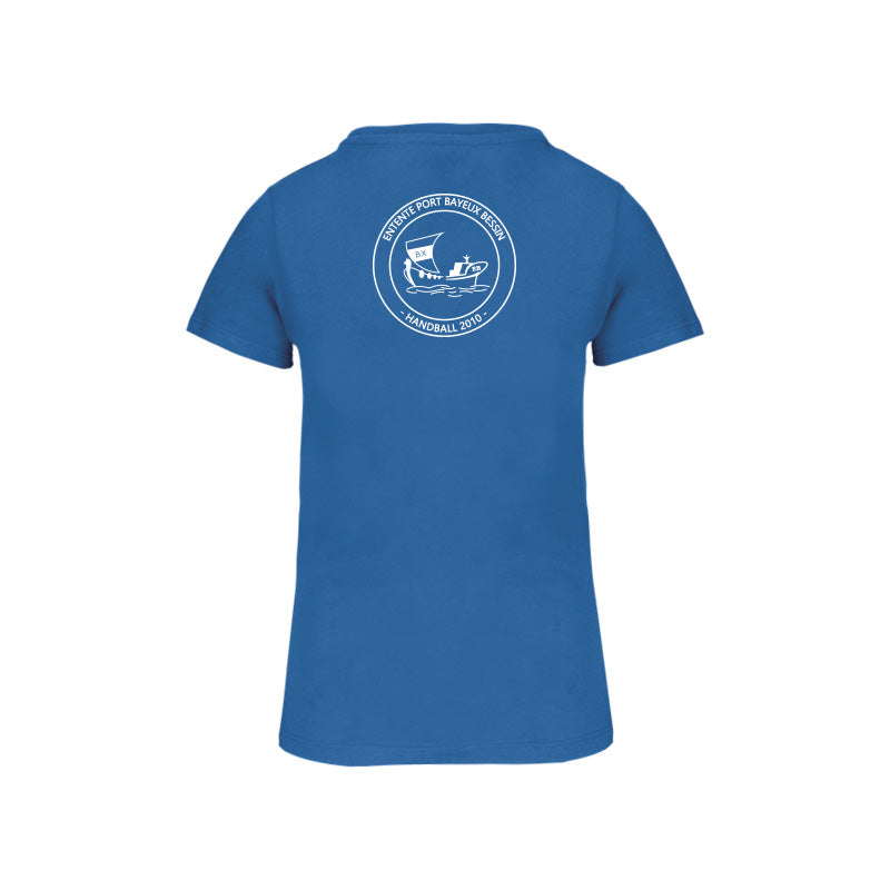 Dos du t-shirt à manches courtes Entente Port Bayeux Bessin pour femme avec logo