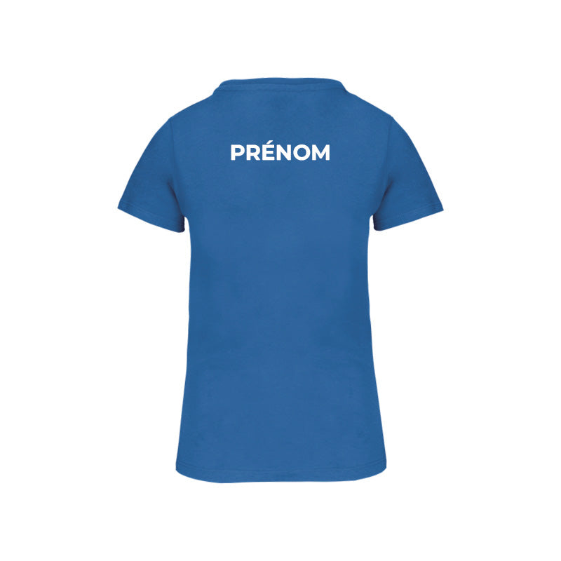 Dos du t-shirt à manches courtes Entente Port Bayeux Bessin pour femme avec prénom