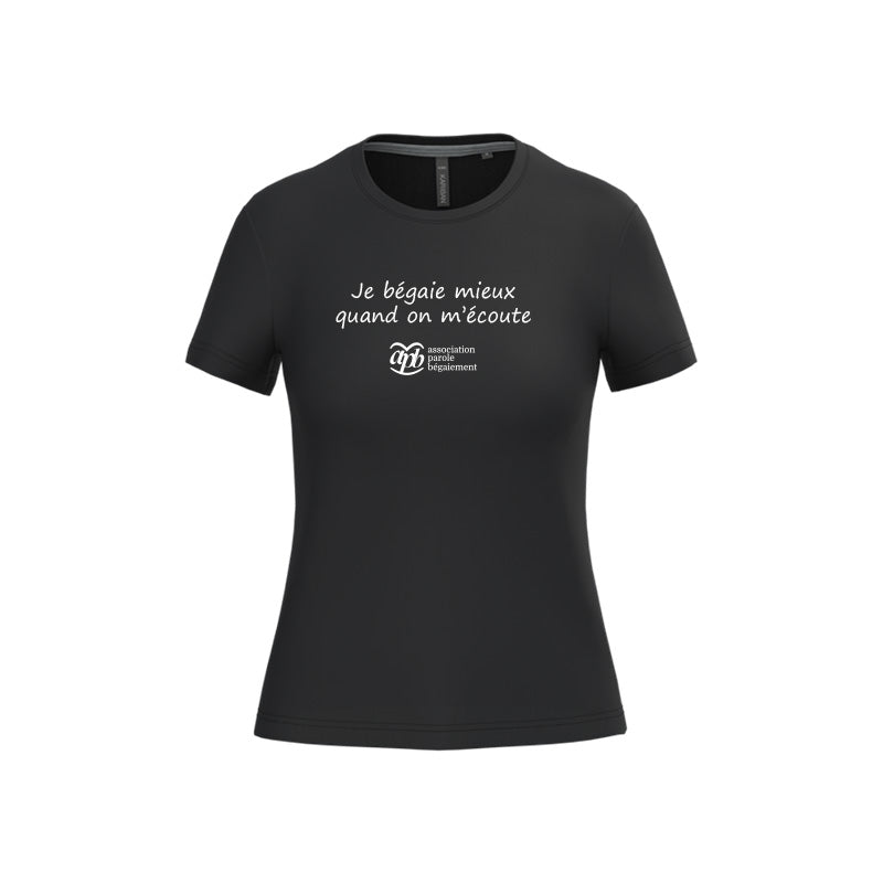 T-shirt à manches courtes - Je bégaie mieux quand on m'écoute