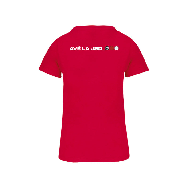 Dos du t-shirt à manches courtes JS Douvres pour femme avec logo