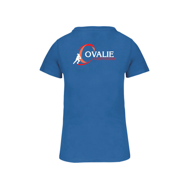 Dos du t-shirt à manches courtes Ovalie pour femme avec logo