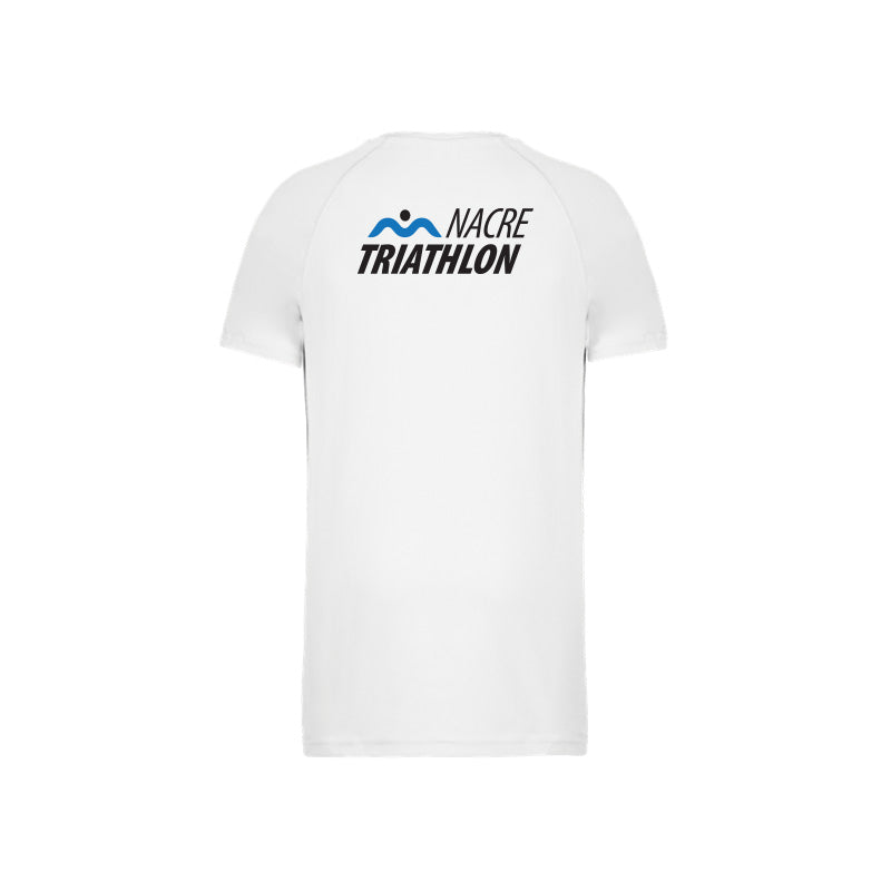Dos du t-shirt de sport à manches courtes Nacre Triathlon pour homme avec logo