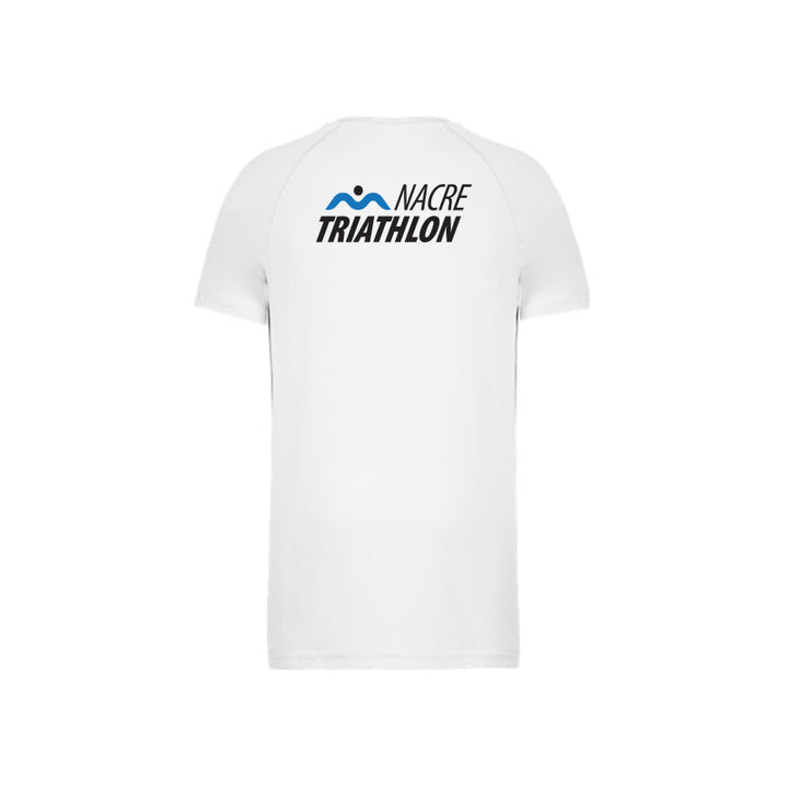 Dos du t-shirt de sport à manches courtes Nacre Triathlon pour homme avec logo