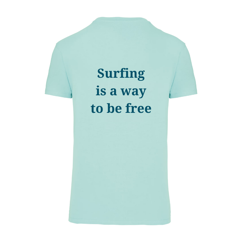 tshirt bleu à personnaliser avec citation surf