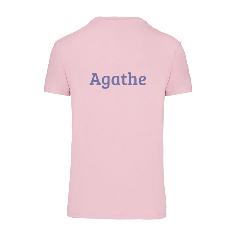 T-shirt personnalisé rose en coton biologique